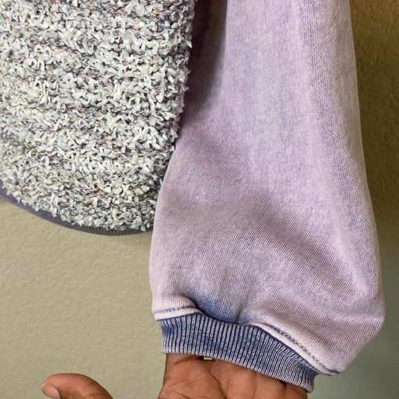 Anthropologie Pilcro Anabel Purple Acid Wash Textured Sweater L - Picture 8 of 11